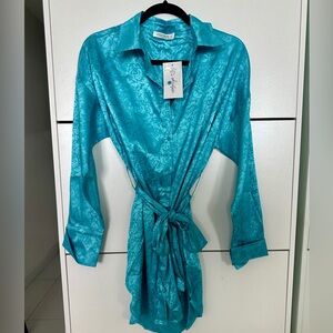 12th Tribe Turquoise Dress Small